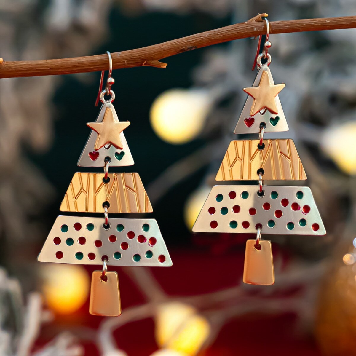 Christmas Tree Necklace And Earrings Fashion - Vision 2050